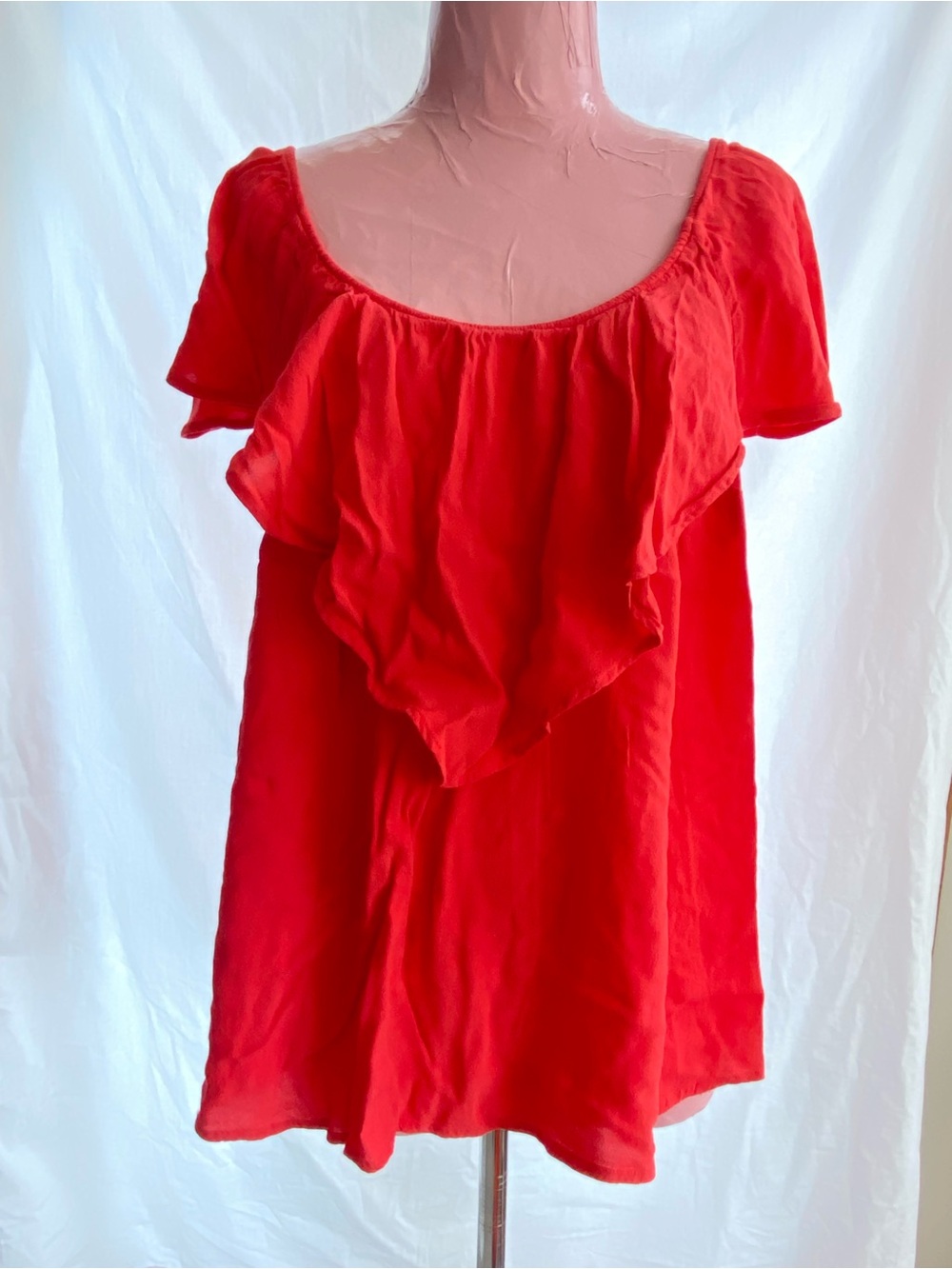 torrid coral Ruffle Front Scoop Neck Blouse